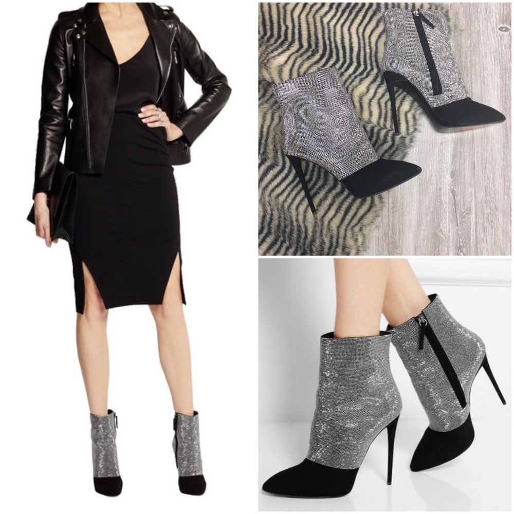 Giuseppe Zanotti Olinda Suede Crystal Ankle Boots